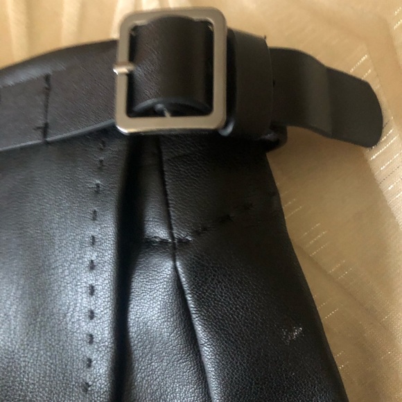 MaxStudio Leather Skirt Faux wrap style - Small black NWT - Picture 2 of 5